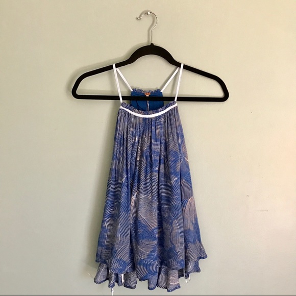 Free People Ocean Blue Tie Tank Top - Picture 3 of 6